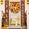 Artificial Autumn Wreath with Lights Maple Leaf Sunflower Wreath Pumpkins, Berries and Burlap Bow for Thanksgiving Home Indoor Outdoor Decoration